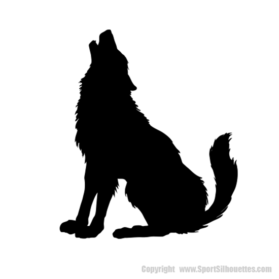 WOLF HOWLING VINYL WALL DECALS, Wolf Howling Silhouette Decals, Wolf Howling Wall Silhouettes