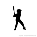 Picture of Boy Playing Baseball 46 (Children Silhouette Decals)