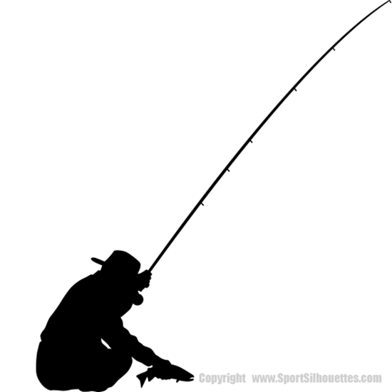 FISHING DECOR (Fly Fishing Vinyl Wall Decals) Fishing Silhouette Decals