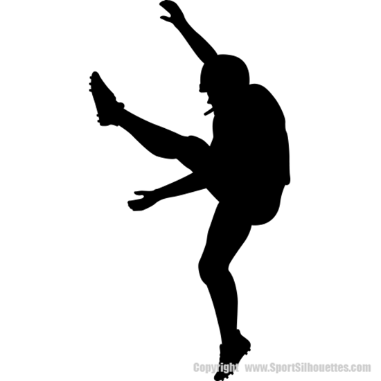 Picture of Football Player Silhouette (Kicker) 18Kicker 18 (Football Decor: Silhouette Decals)