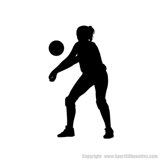 VOLLEYBALL PLAYER VINYL DECALS (Volleyball Player Silhouettes ...