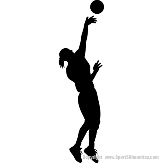 VOLLEYBALL PLAYER SERVING THE BALL SILHOUETTE DECAL (Volleyball Wall ...